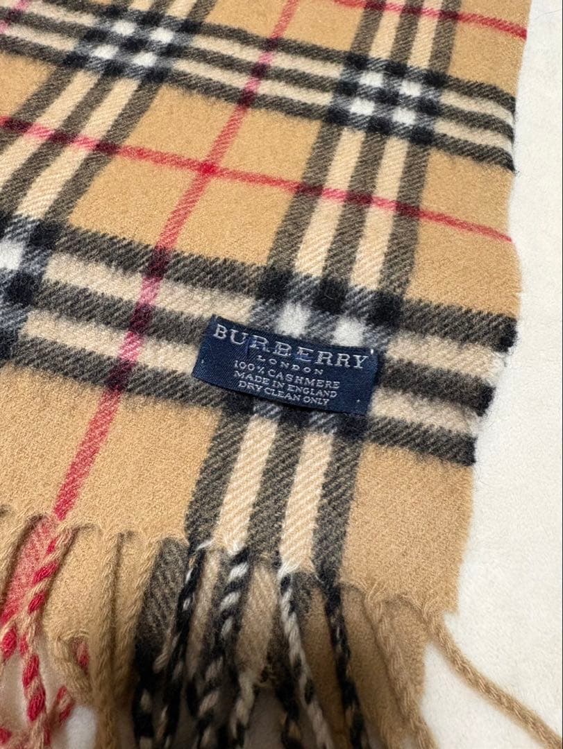 バーバリー ロンドン ヴィンテージ ノバチェック カシミヤ100マフラー 英国製
