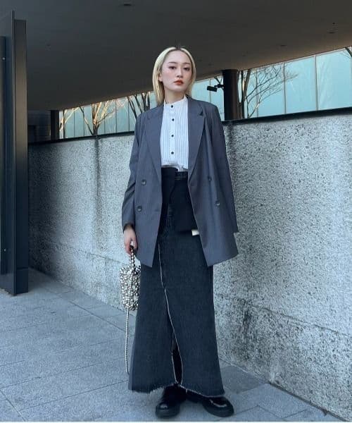 DENIM DOCKING COMBINE SKIRT　ameri