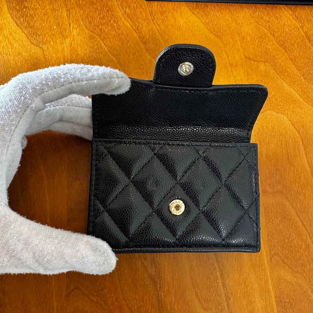CHANEL 三つ折り財布 マトラッセ キャビアスキン スモール ウォ