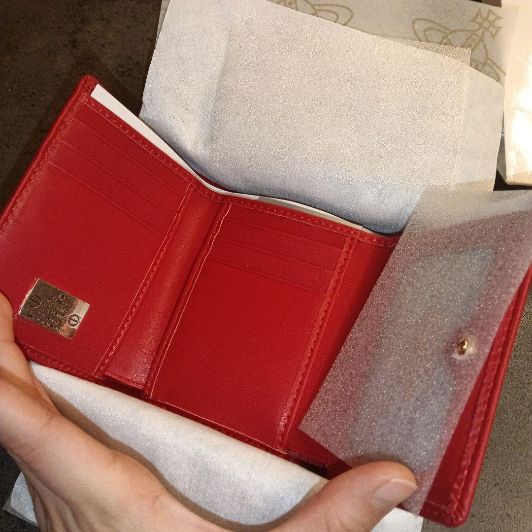 Vivienne Westwood 三つ折り財布 マット 赤