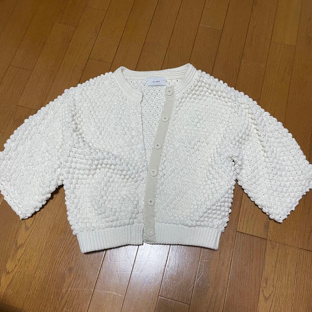 トップス CLANE 3D DOT HALF SLEEVE KNIT CARDIGAN