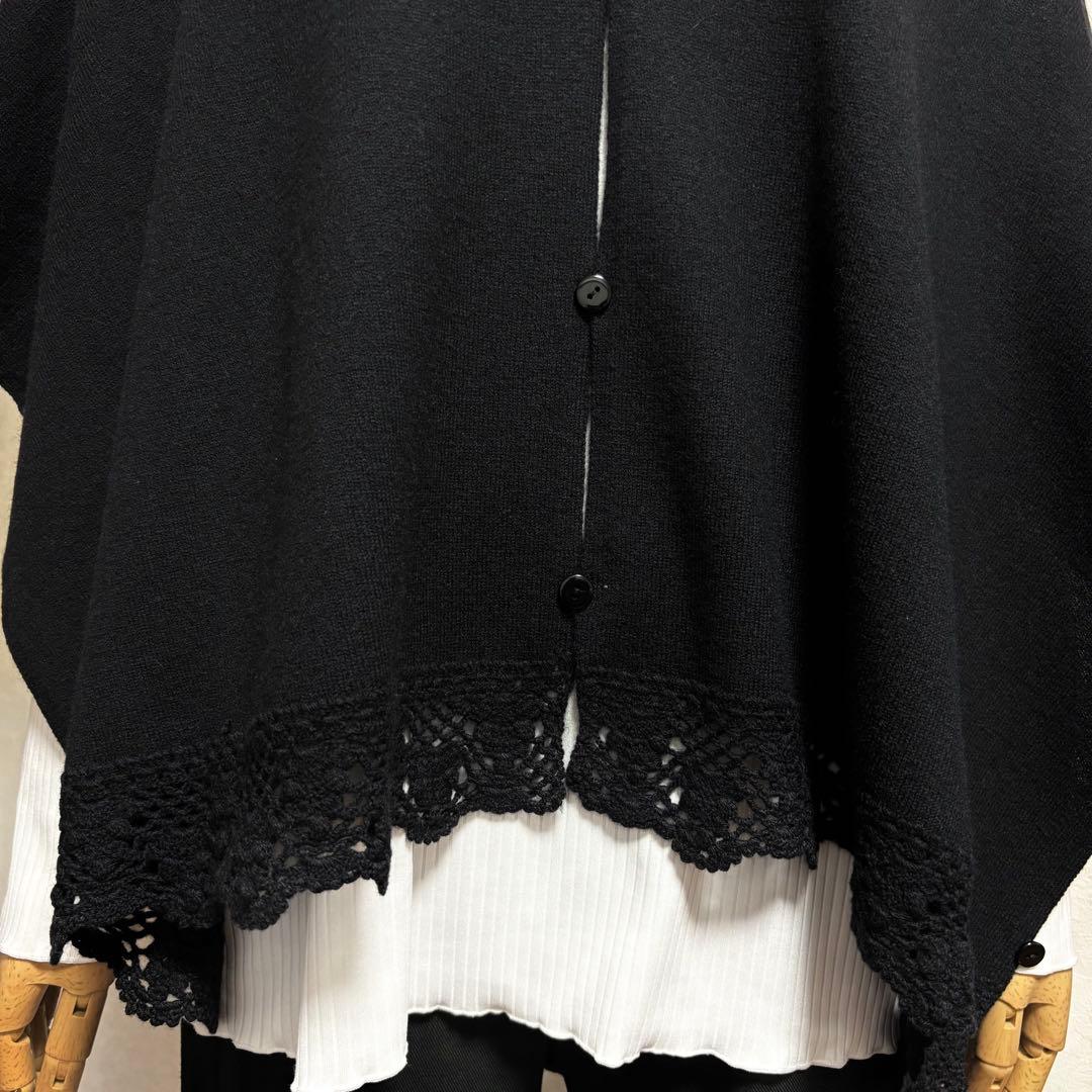 【新品】レイクアルスター カシミヤ混モチーフ付ストール 花モチーフ レース編み