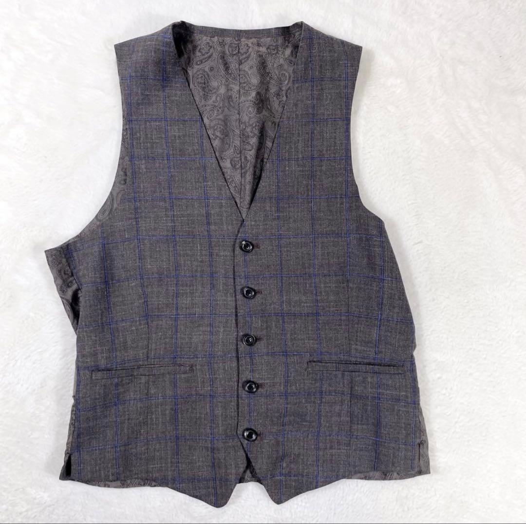 Loro Piana 3ピース ダブルジャケット グレンチェック ペイズリー