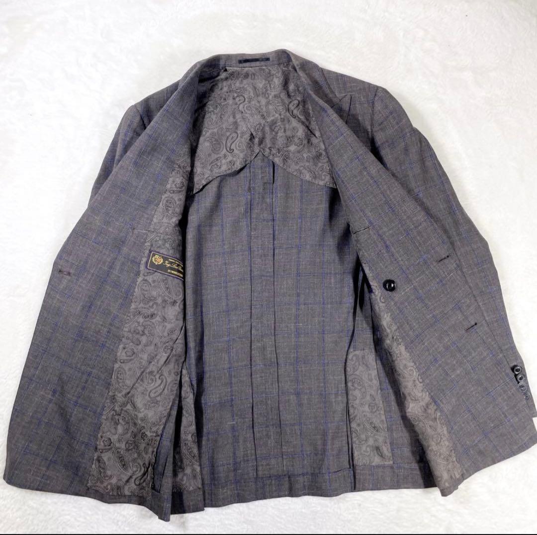 Loro Piana 3ピース ダブルジャケット グレンチェック ペイズリー