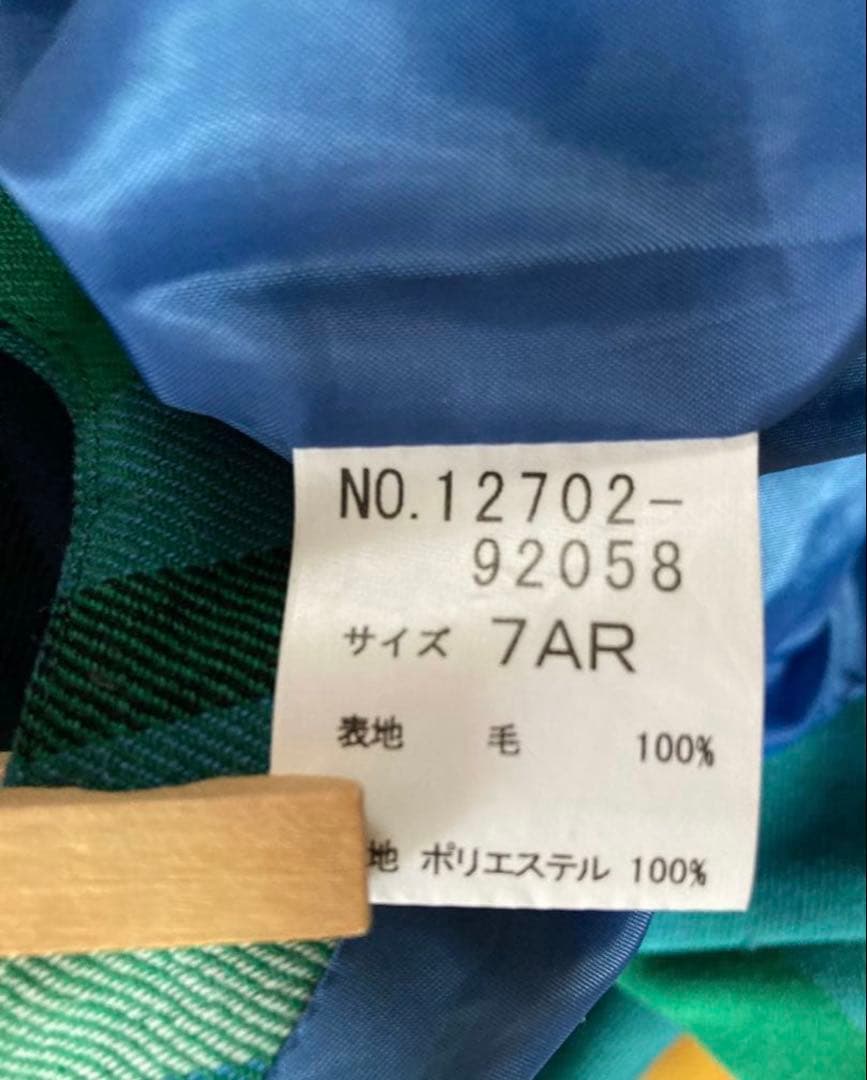 York land ヨークランド　タータンチェック　ウール　ワンピース
