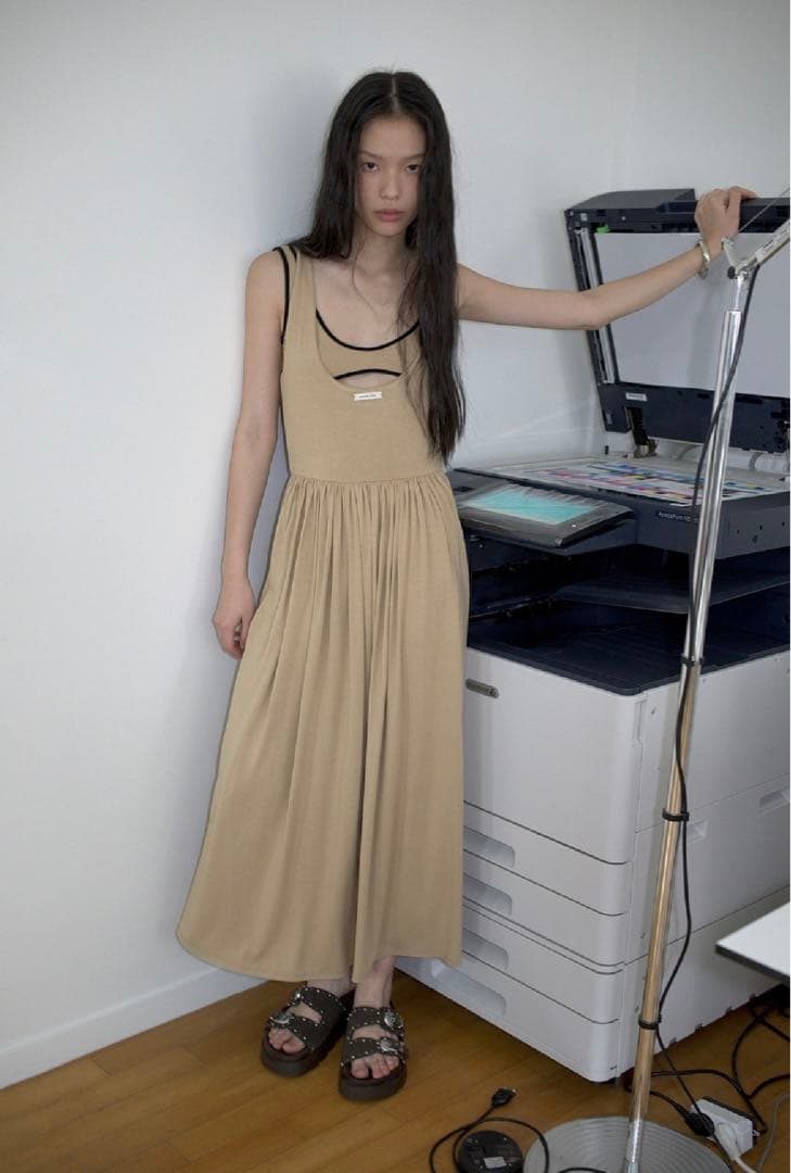 スカート Overdue flair draped turn over skirt
