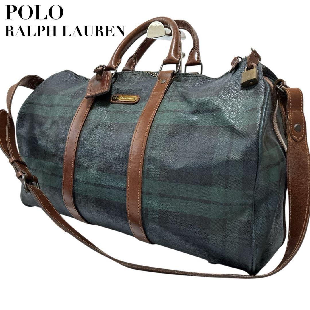 【美品】ポロラルフローレン ボストンバッグ 2way レザー ショルダー