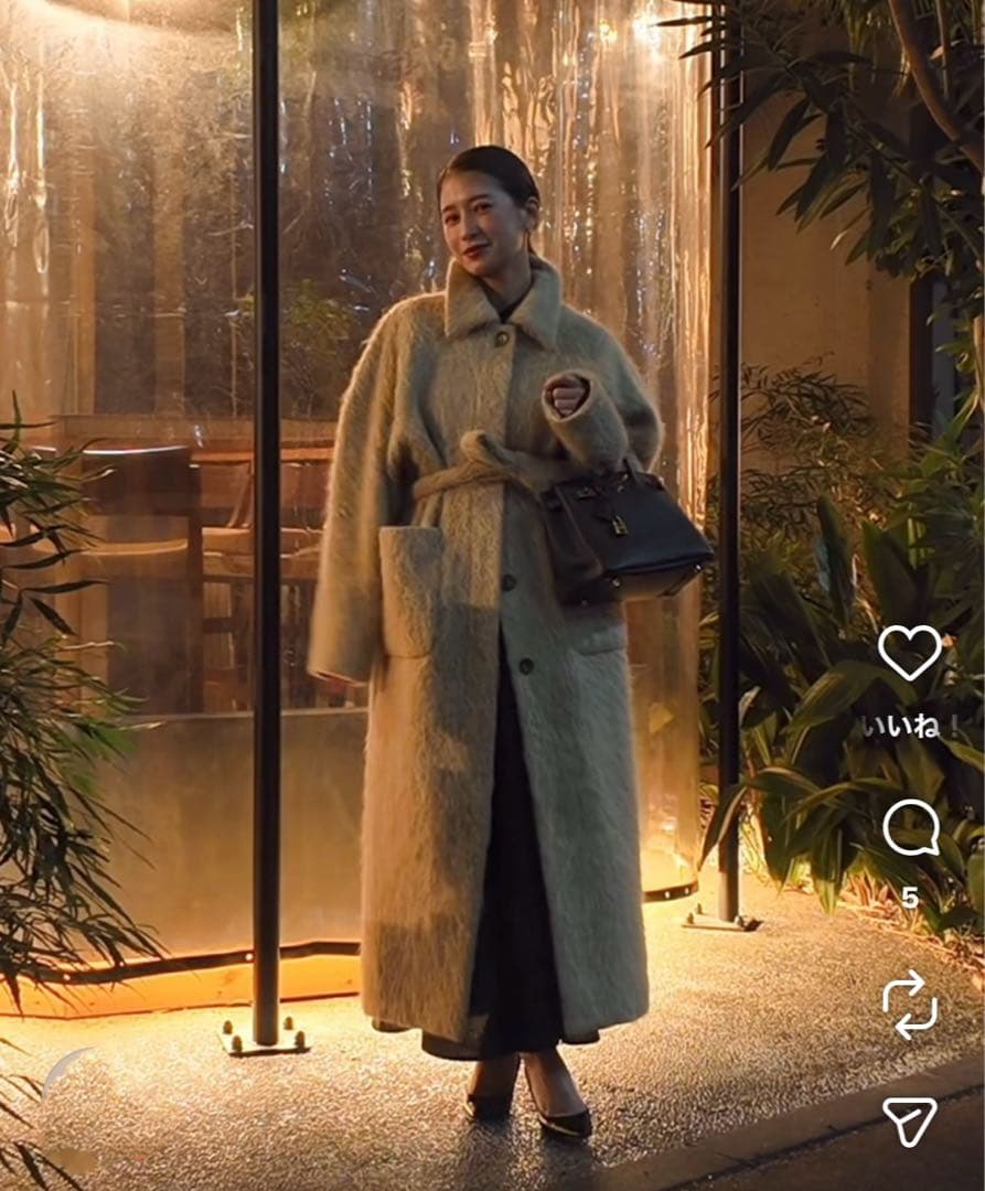 ジャケット・アウター CLANE LONG SHAGGY LADY MAXI COAT