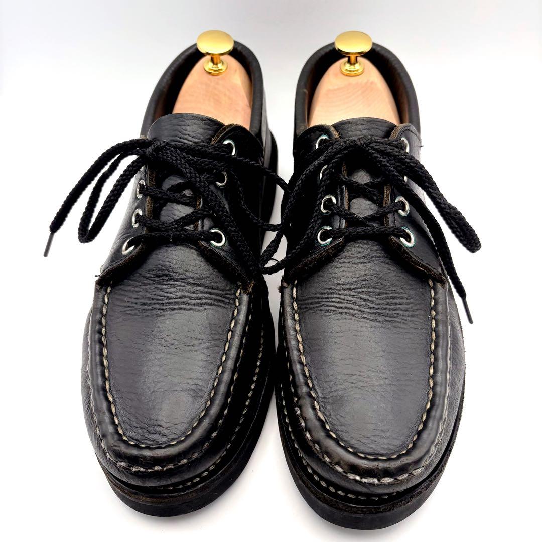 【美品】ラッセルモカシン 黒 レザー モカシン Vibram USA製 7D