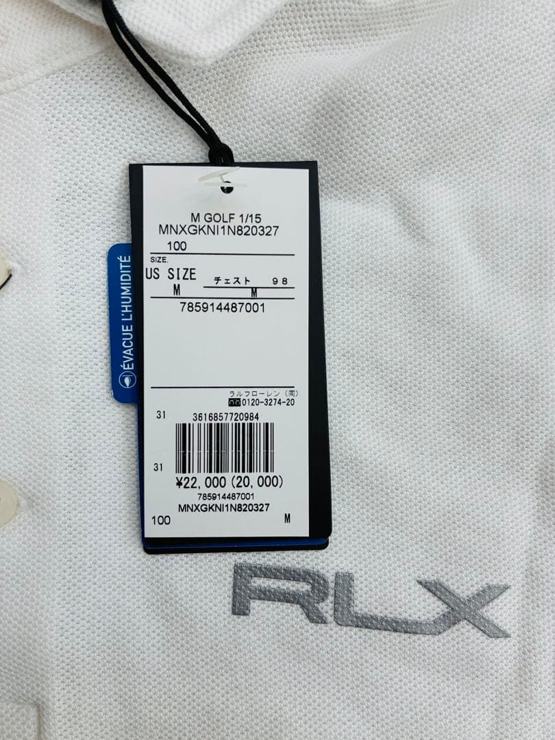 【最終値下げ 40％オフ＋α】RLX ゴルフポロシャツ US Mサイズ ホワイト