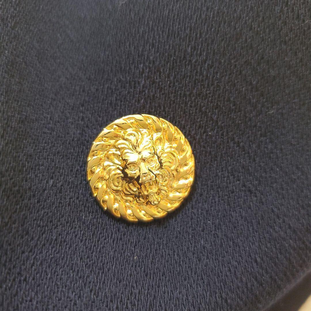 フォクシー　シルクスカーフ付き　ダブルボタン　コート　金ボタン　ネイビー　 40