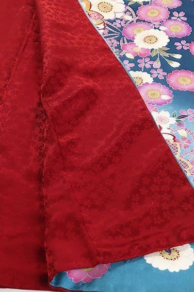 振袖単品✨紺色　枝垂れ桜　銀通し地　（身丈155cm〜165cmの方おすすめ）