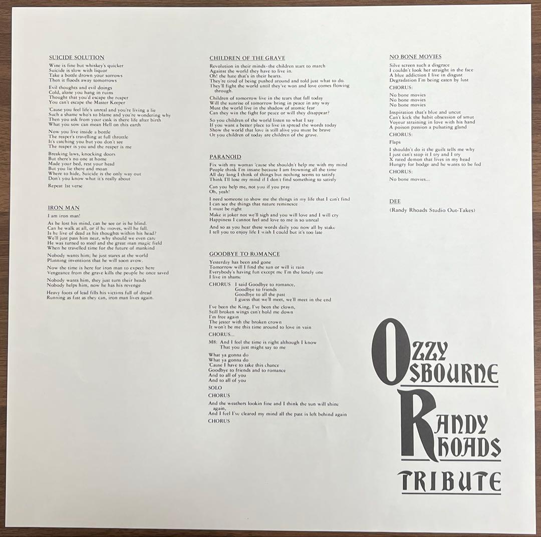 【2LP/美盤/帯付】Ozzy Osbourne / Tribute