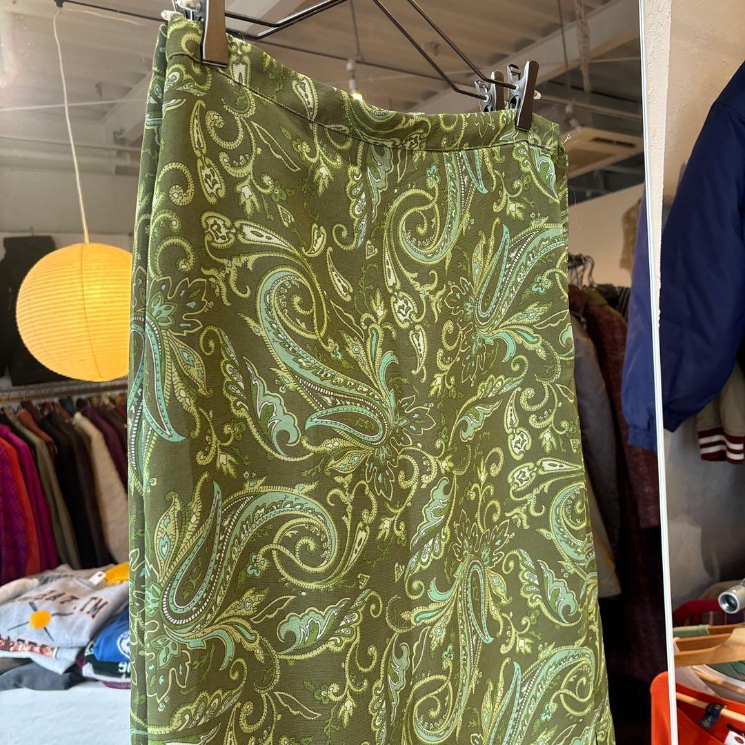 Italy製 paisley pattern long skirt