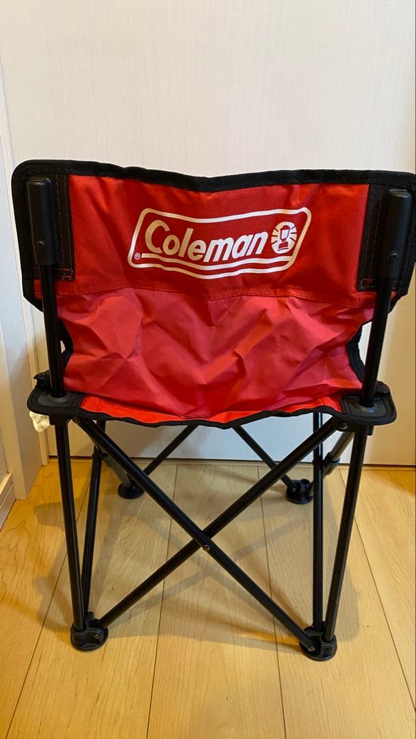 【美品】Colemanコンパクトクッションチェア レッド×ブラック4脚セット