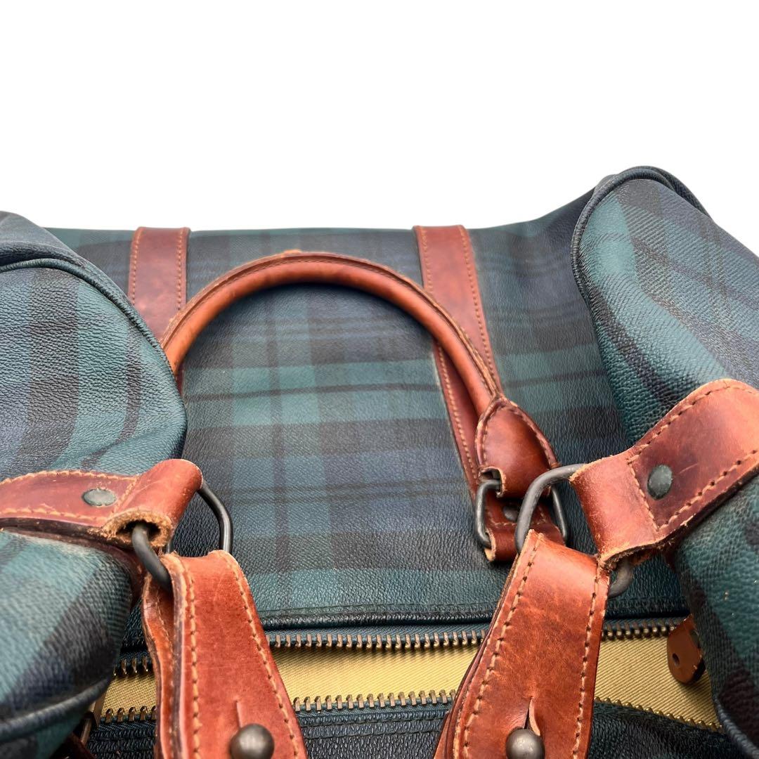 【ブラシ付き】RALPH LAUREN ボストンバッグ グリーン レザー