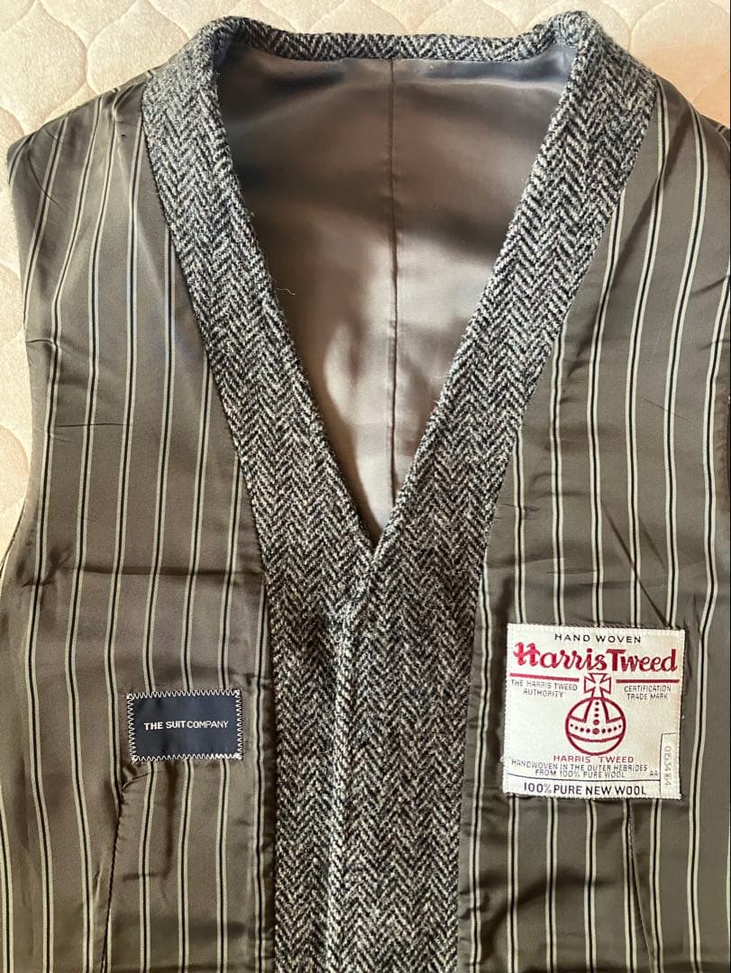 Harris Tweed ハリスツイード　ジレ スーツベスト　L　ヘリンボーン