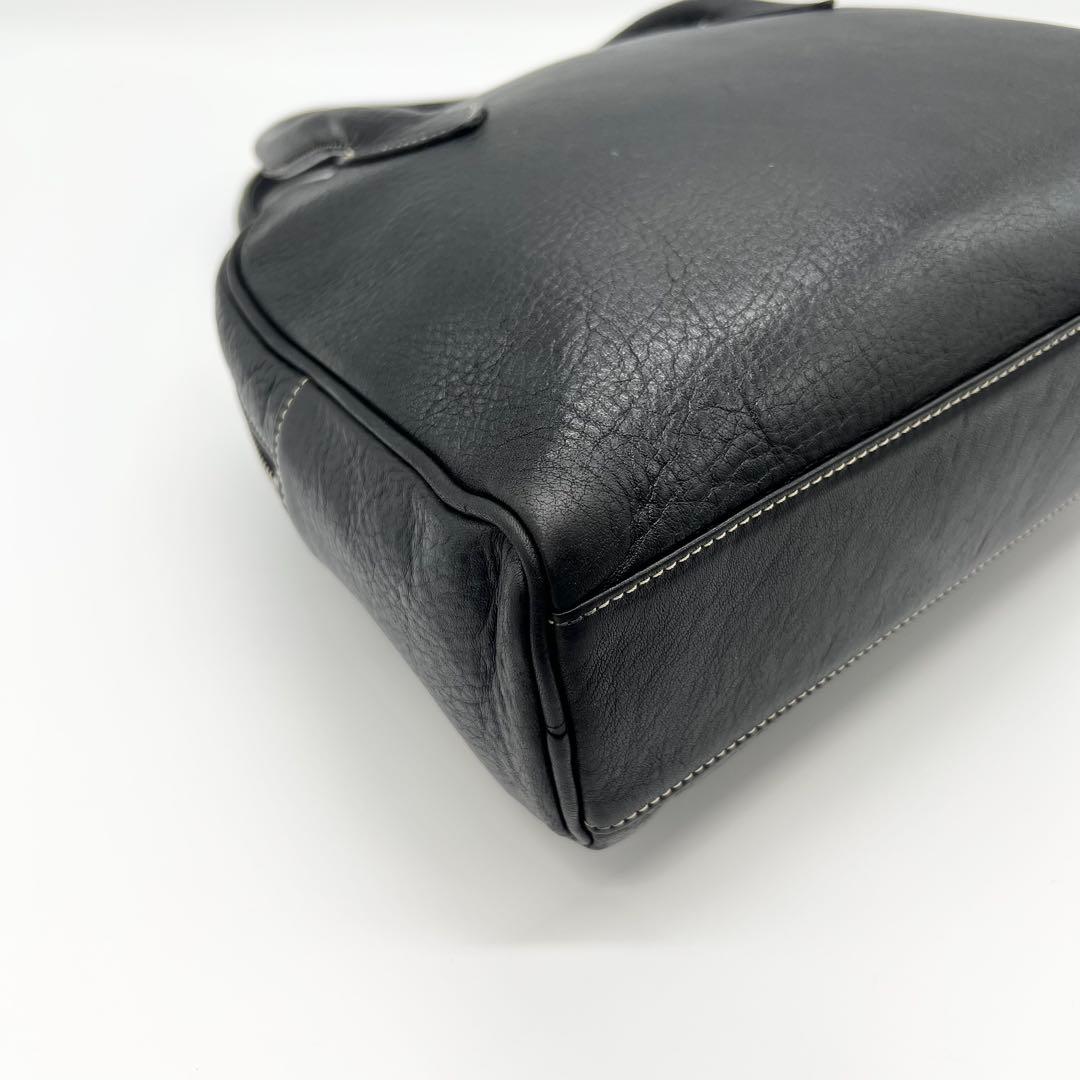 極美品✨アニエスベー　ミニボストンバッグ　シボ革　ブラック　ドーム型　肩掛け可