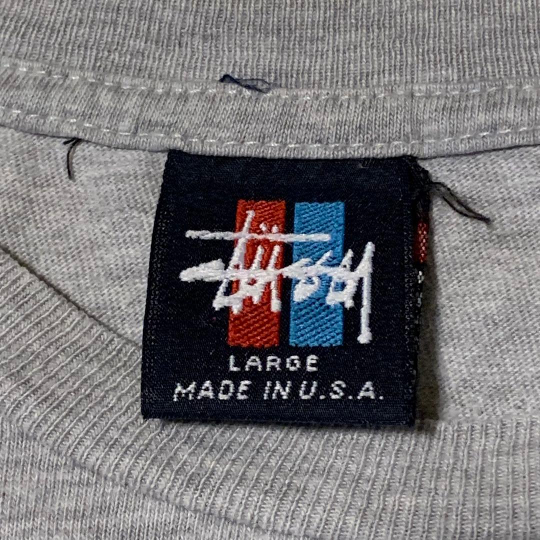 90s USA製 old stussy シャドーマン 希少プリント Tシャツ L