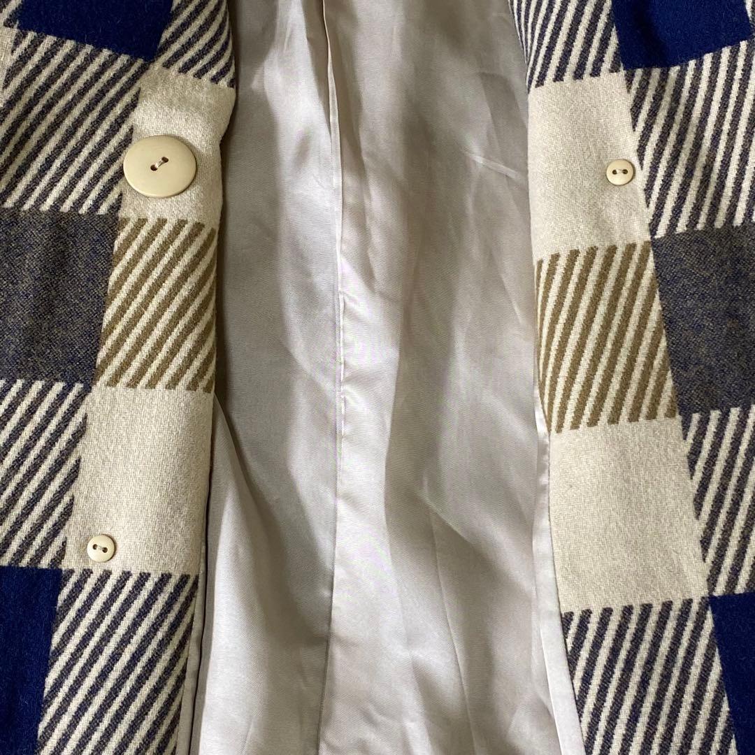 Aquascutum アクアスキュータム ウール トレンチコート チェック 7F