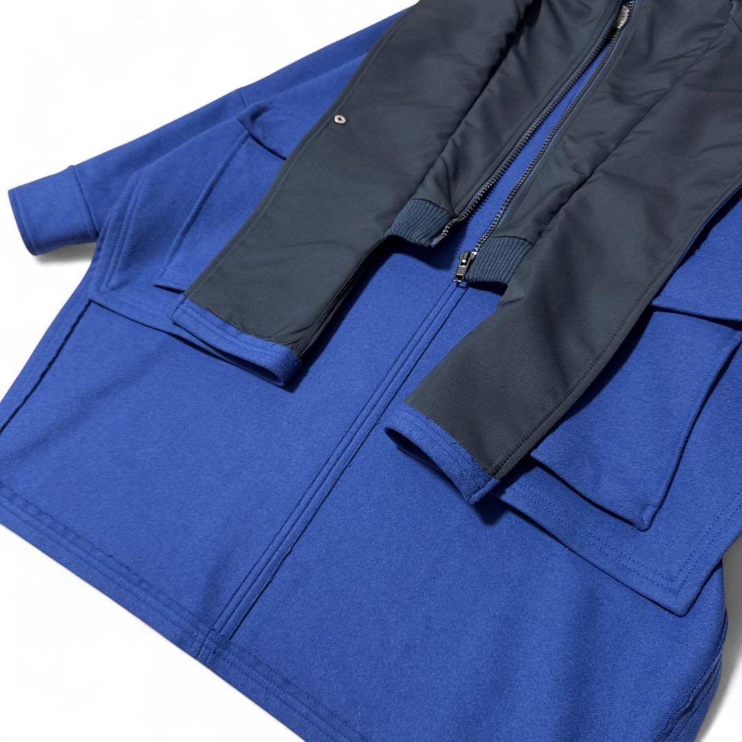 極美品✨️スポーツマックス　バージンウール　カシミア　フードコート　ブルー　40