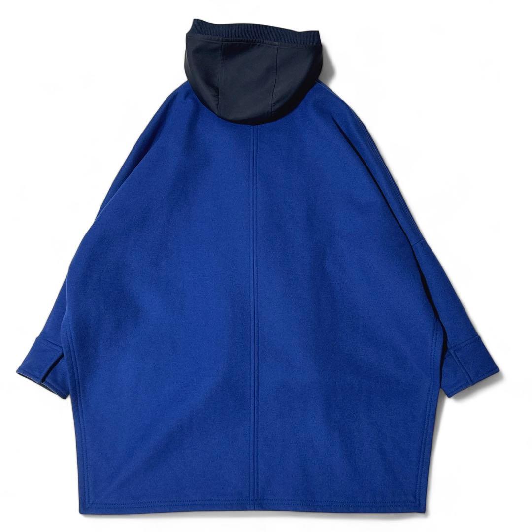 極美品✨️スポーツマックス　バージンウール　カシミア　フードコート　ブルー　40