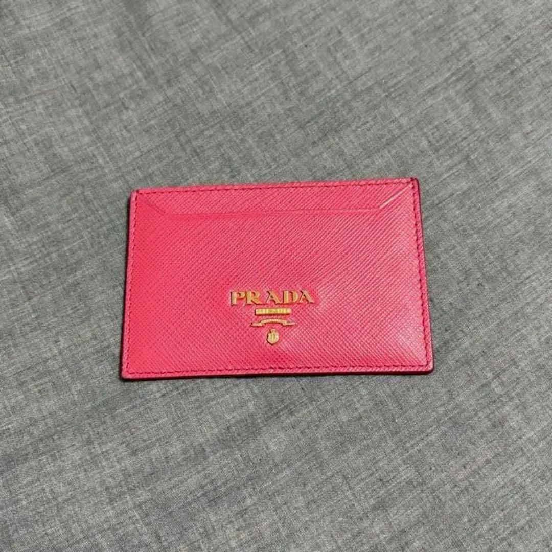 PRADA」 サフィアーノ カードケース - ピンク レディース
