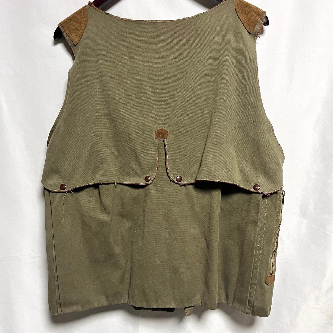 トップス 60s SAFARI HUNTING CANVAS & LEATHER VEST