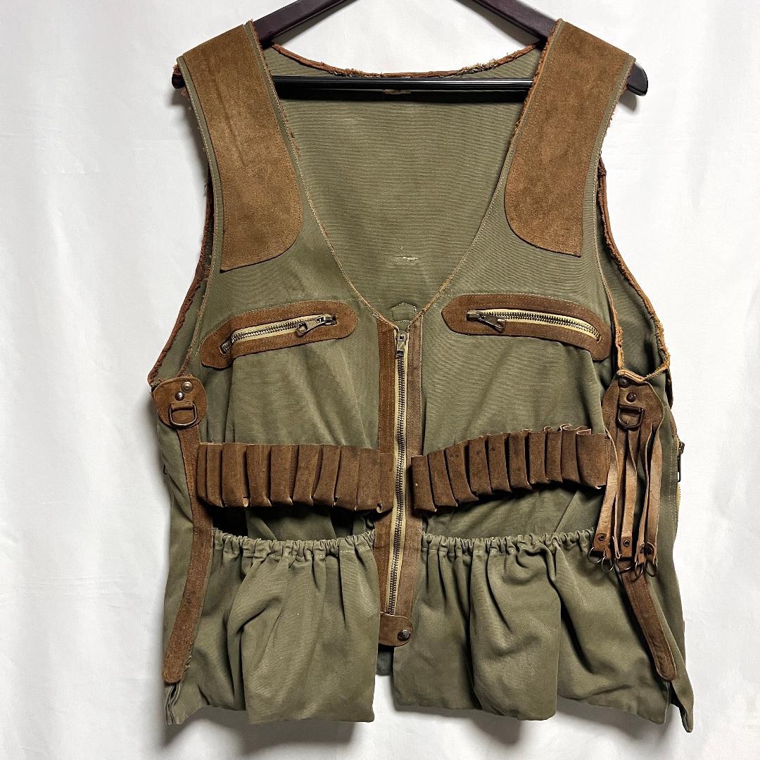 トップス 60s SAFARI HUNTING CANVAS & LEATHER VEST