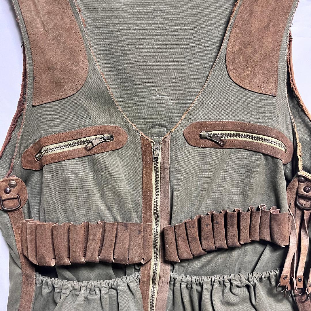 トップス 60s SAFARI HUNTING CANVAS & LEATHER VEST
