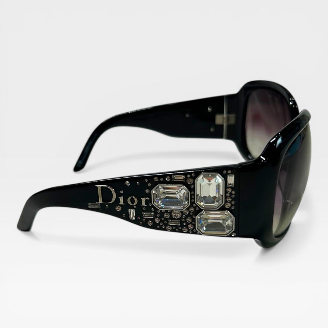 Christian Dior ラインストーン装飾 ビッグフレーム サングラス