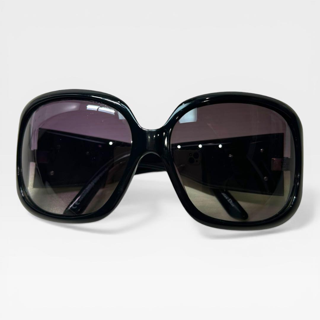 Christian Dior ラインストーン装飾 ビッグフレーム サングラス