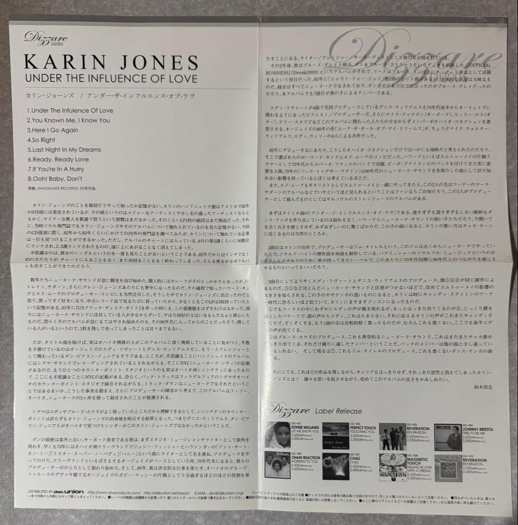Karin Jones – Under The ... CD 未開封 解説付き
