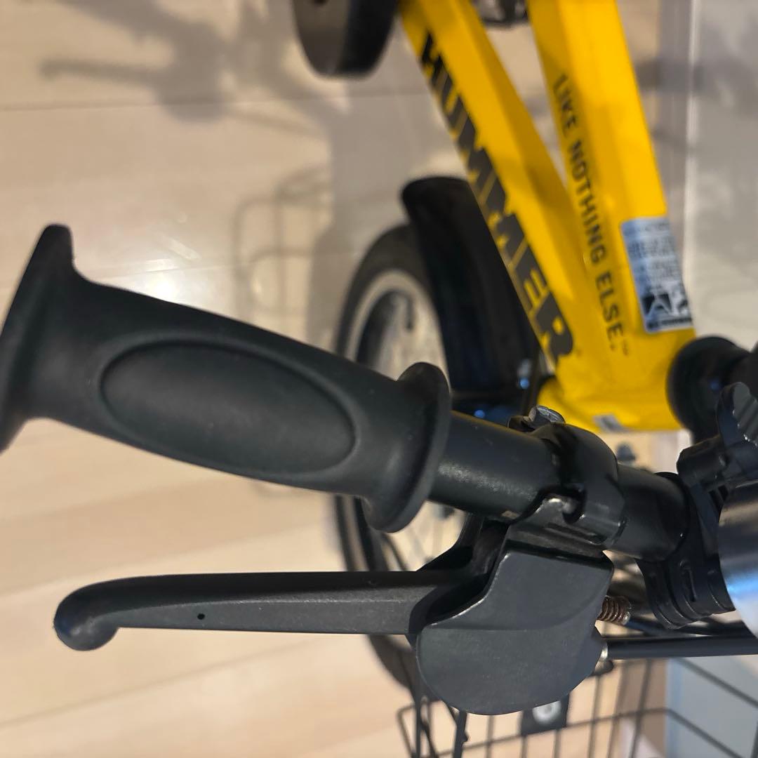 HUMMER 幼児用自転車 イエロー 前カゴ、補助輪付き