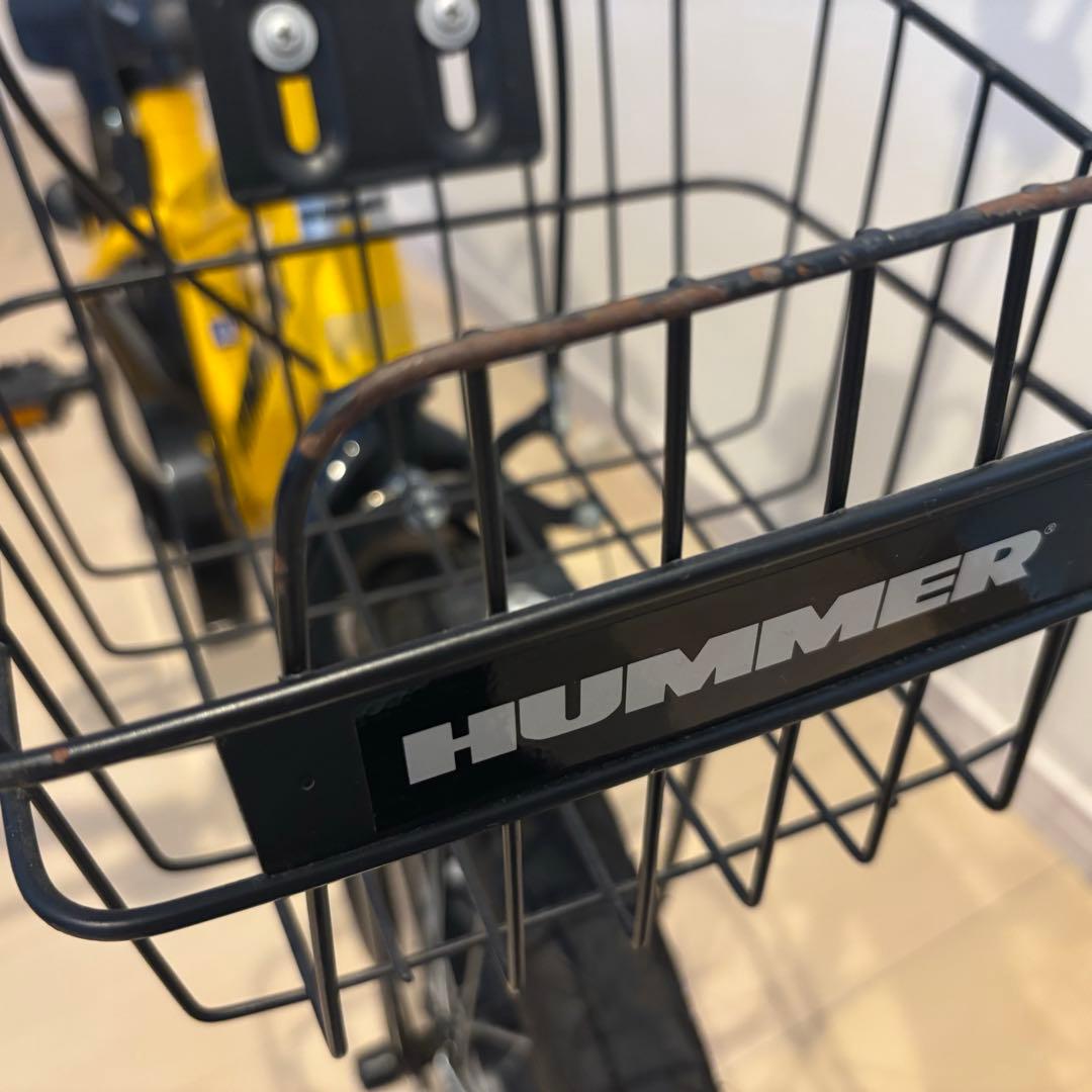 HUMMER 幼児用自転車 イエロー 前カゴ、補助輪付き