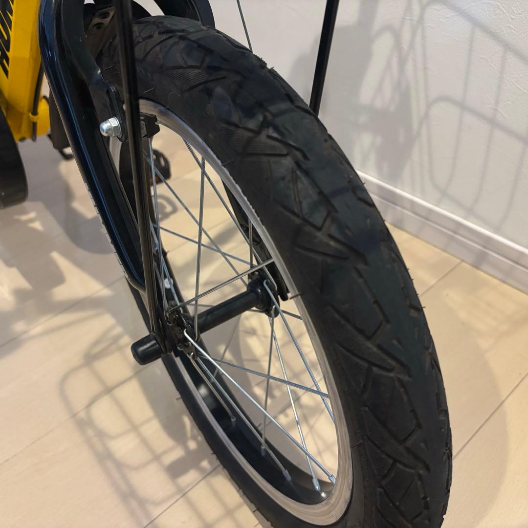 HUMMER 幼児用自転車 イエロー 前カゴ、補助輪付き