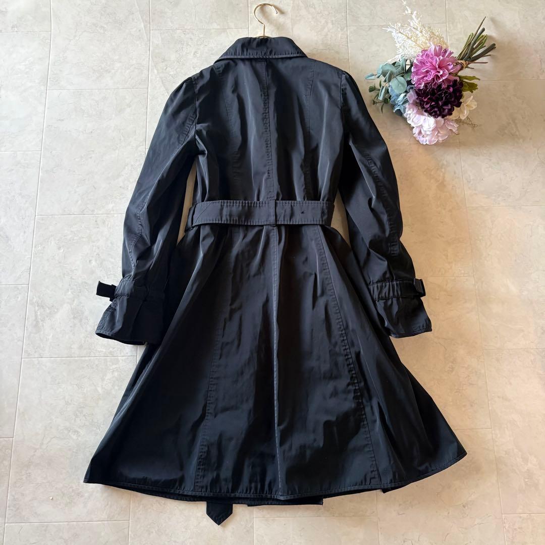 NO.7-158 EPOCA/Aライントレンチコート　ブラック×ストライプ40