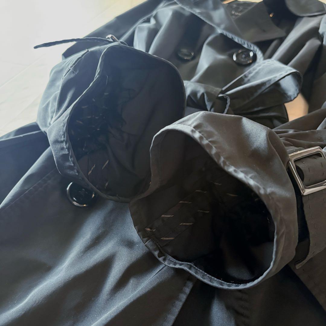 NO.7-158 EPOCA/Aライントレンチコート　ブラック×ストライプ40