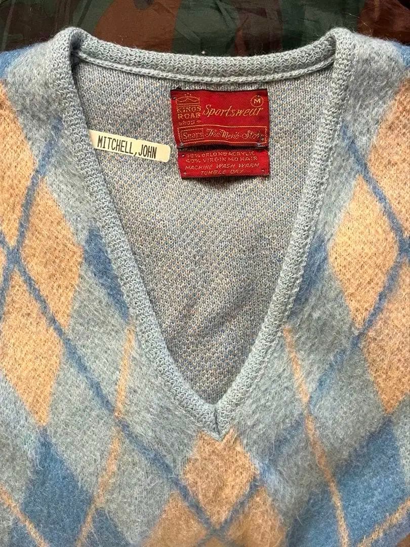N*y様 60’s Sears▱ Mohair Argyle V-Vest