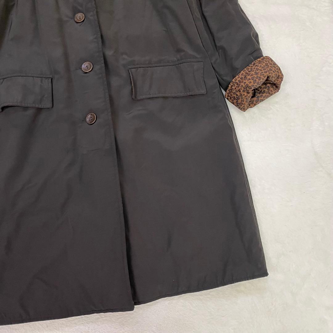 BOTTEGA VENETA レオパード柄　ブラックトレンチコート リバーシブル