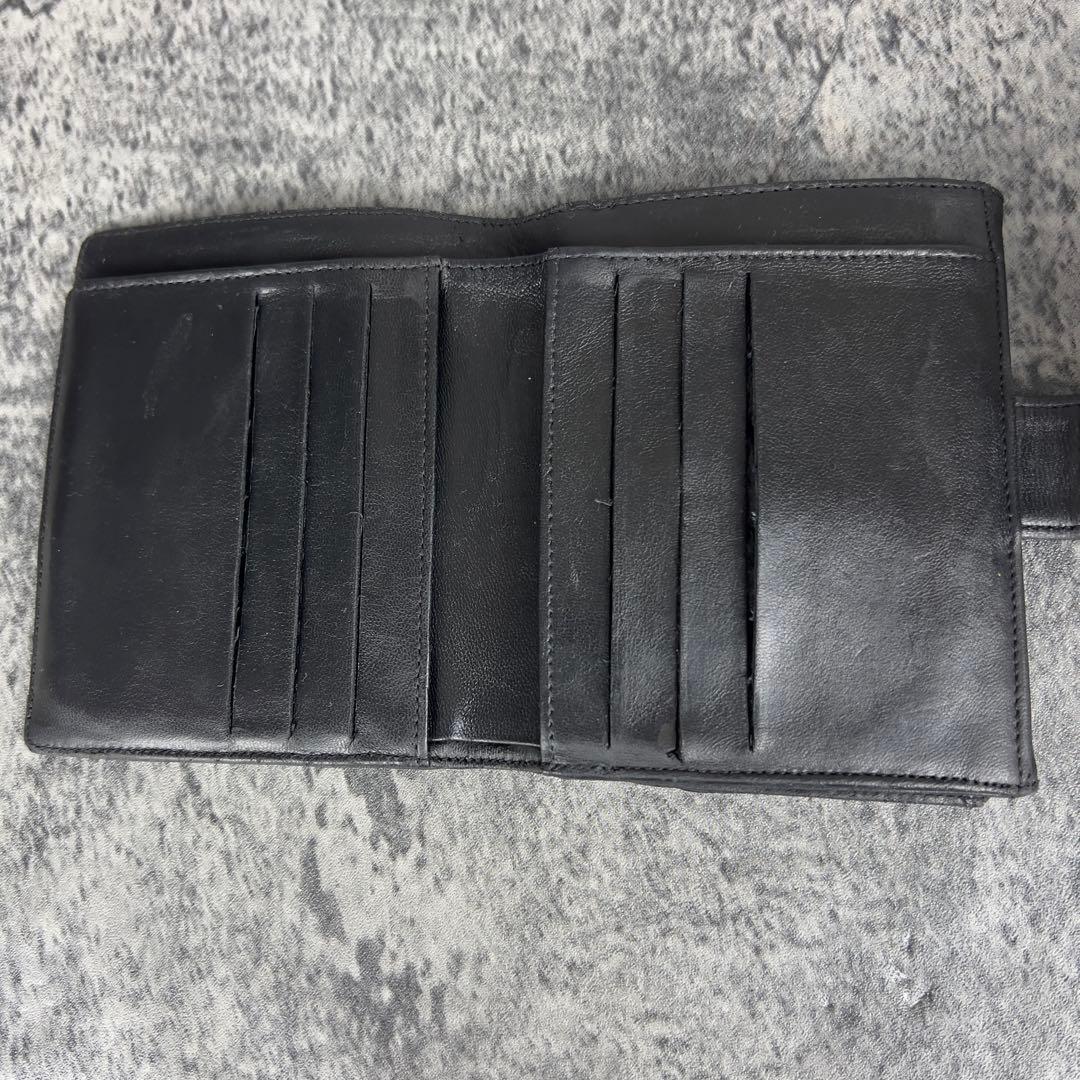 CHANEL ココマーク ラムスキン 二つ折り財布 ブラック