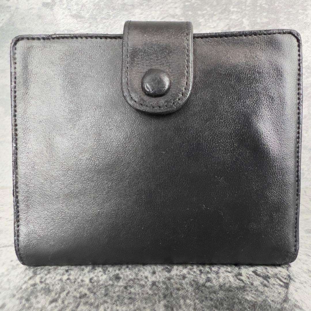 CHANEL ココマーク ラムスキン 二つ折り財布 ブラック