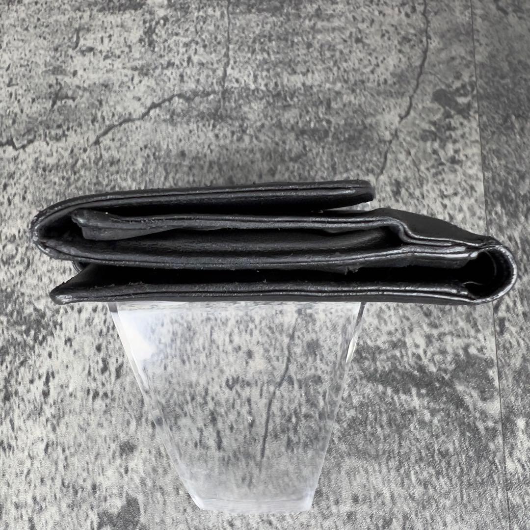 CHANEL ココマーク ラムスキン 二つ折り財布 ブラック
