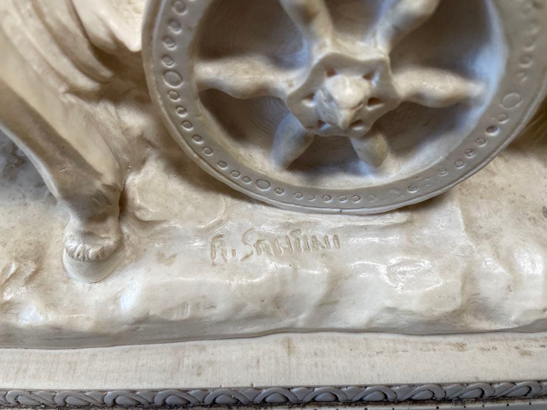 西洋美術 イタリア製A.SANTINI アンテルマ サンティーニ 彫刻 戦馬車像
