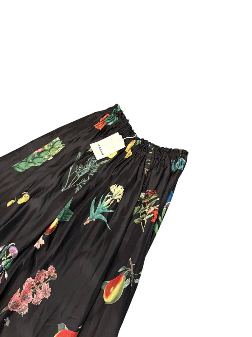 【新品タグ付】 CABaNボタニカル ギャザースカート シルク トゥモローランド