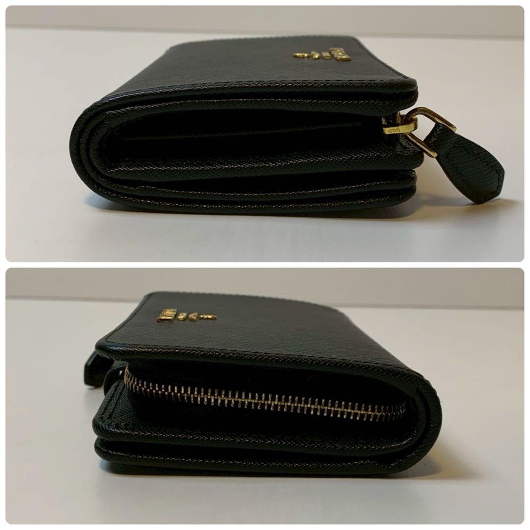 【未使用級】 PRADA プラダ 折り財布 二つ折り ブラック 黒色