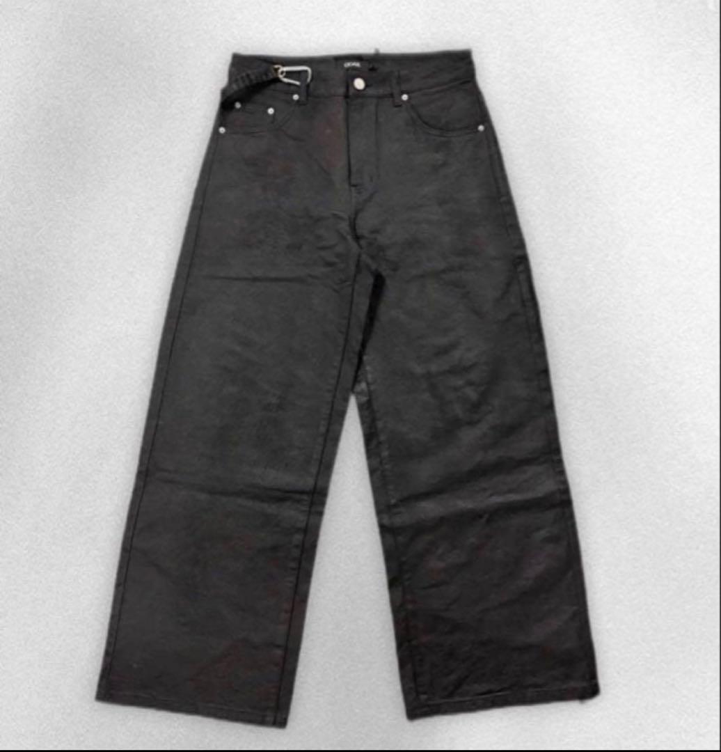 パンツ GOAR.ARCHIVE strapped baggy oil pants M