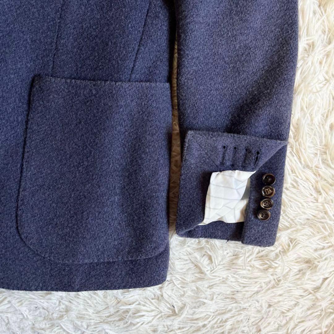 <美品> LARDINI ネイビー 起毛ウールジャケット サイズ48