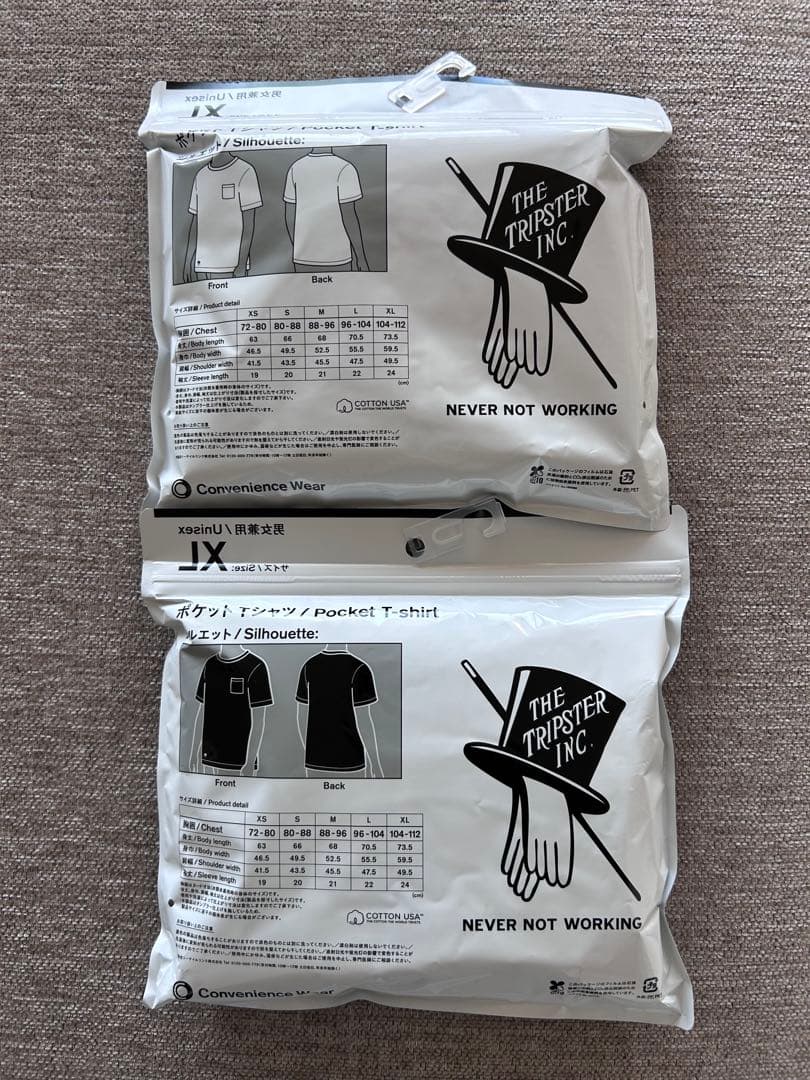 トリップスター ポケットTシャツ ホワイト ブラック XL 2枚セット
