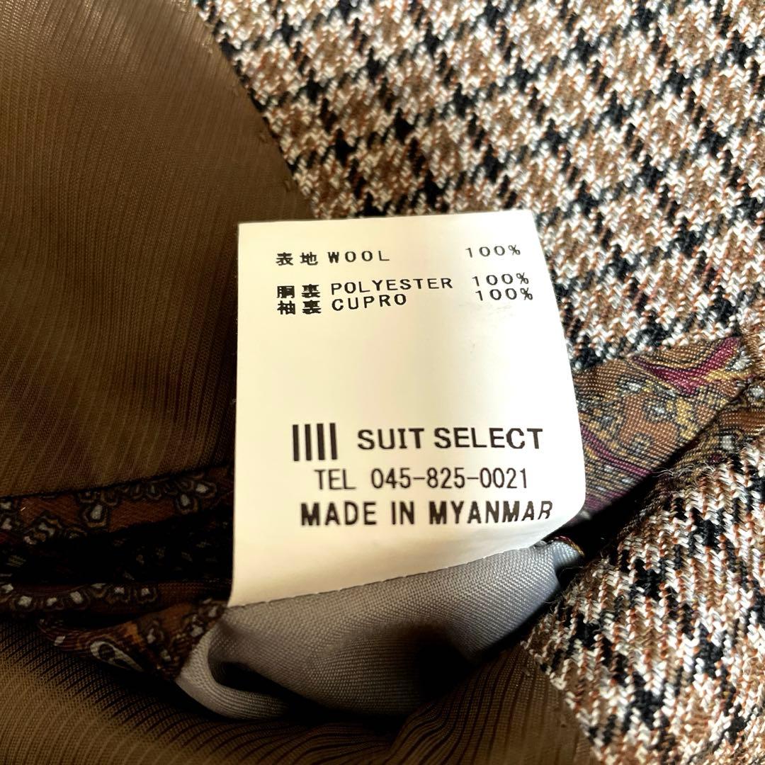 【超美品】SUIT SELECTMARZOTTOテーラードジャケットチェックA4